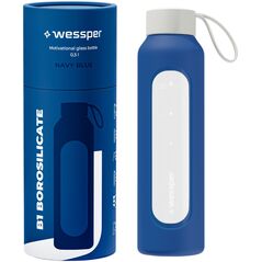 Γυάλινο μπουκάλι Wessper B1 Borosilicate 500ml Navy Blue (WES260-500-NB-NEW)