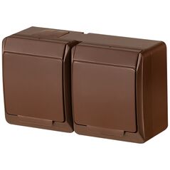 Elektro-Plast Επιτοίχια πρίζα GNT Hermes 2x2P+Z schuko καφέ (0325-06)