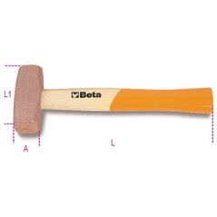 Σφυρί ειδικό με ξύλινη λαβή 1,5kg 280mm (1385/1500) Beta Tools
