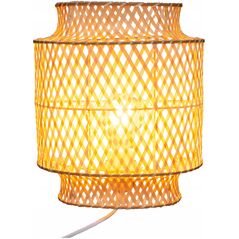 Επιτραπέζιο φωτιστικό Atmosphera Επιτραπέζιο φωτιστικό boho LIBY, αμπαζούρ από μπαμπού, 28 cm