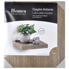 Homea Επιτοίχιο ράφι από MDF, μήκους 25 εκ.