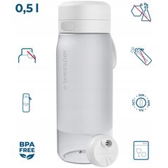 Φιάλη φιλτραρίσματος Wessper B2 TRITAN Actitex™ 500ml White (WES273-500-WH_K)