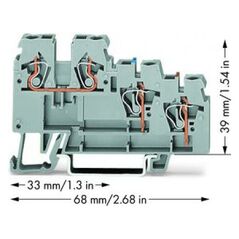 Wago Τερματικό μπλοκ 3 αγωγών για αισθητήρες γκρι (270-560)
