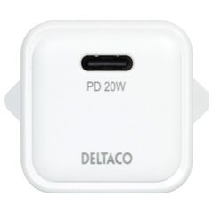 Φορτιστής Deltaco USB-C mini sieninis įkroviklis DELTACO 1x USB-C, PD 20 W, λευκός / USBC-AC150