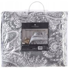 Σετ δύο μαξιλαροθήκες και κάλυμμα κρεβατιού «Marie» γκρι με σχέδια ATMOSPHERA