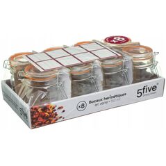 Γυάλινο βάζο με καπάκι και κλιπ, 150 ml, 8 τεμάχια SECRET DE GOURMET