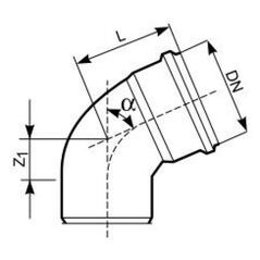 Magnaplast Γωνία 45° KGB εξωτερικής αποχέτευσης 200mm (23120)