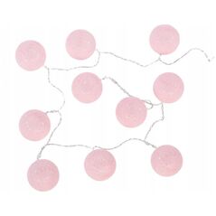 Γιρλάντα φωτιστική Atmosphera, φωτεινές LED μπάλες, λαμπάκια, 10 τεμ, ανοιχτό ροζ