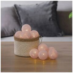 Γιρλάντα φωτιστική Atmosphera, φωτεινές LED μπάλες, λαμπάκια, 10 τεμ, ανοιχτό ροζ