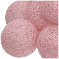 Γιρλάντα LED cotton balls Atmosphera, 16 λαμπάκια, 240 cm, χρώμα ροζ