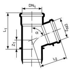 Τρίοδης σωλήνας 87° εσωτερικής αποχέτευσης HETA 75/50mm (11940)