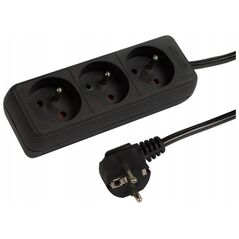 98-742# Καλώδιο επέκτασης pr-370p 3-υποδοχές με γείωση 3m μαύρο 3x1,5mm