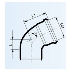 Γωνία 45° εσωτερικής αποχέτευσης χαμηλού θορύβου Magnaplast UdBB 110mm (146440)