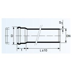 Magnaplast Σωλήνας με καμπάνα εσωτερικής αποχέτευσης UdBEM χαμηλού θορύβου 50mm 0,5m (146020)