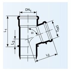 Τρίοδης σύνδεσμος 87° εσωτερικής αποχέτευσης UdBEA χαμηλού θορύβου 110mm (146470) Magnaplast