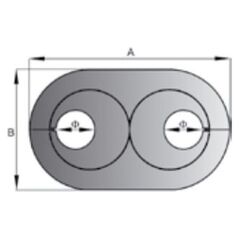 Διπλή ροζέτα Capricorn από PP λευκή 15mm 113 x 69mm (9-2220-015-00-01-01)
