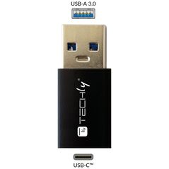 Προσαρμογέας USB Techly TECHLY Προσαρμογέας USB-A M σε USB-C F USB 3.0 μαύρο