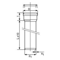 Σωλήνας Magnaplast με καμπάνα για εξωτερική αποχέτευση KGEM αφρώδης πυρήνας κατηγορία B 160mm 0,5m (22000)