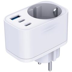 Προσαρμογέας δικτύου 3MK Hyper Comfort Charger 30W 1xUSB-A 2xUSB-C 1xSchuko PD QC3.0 λευκός