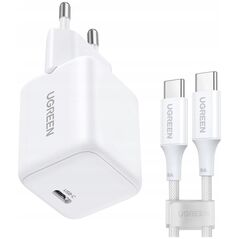 Φορτιστής τοίχου UGREEN X513 30W GaN USB-C + καλώδιο USB-C 1m λευκό