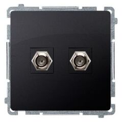 Διπλή υποδοχή κεραίας τύπου F Simon Basic γραφίτης ματ (BMAF2.01/28) από Kontakt-Simon