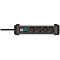 Καλώδιο τροφοδοσίας BRENNENSTUHL BRENNENSTUHL 1391030400 διακλαδωτής 1,8 m 4 x υποδοχή δικτύου Εσωτερική Μαύρο, Ασημί