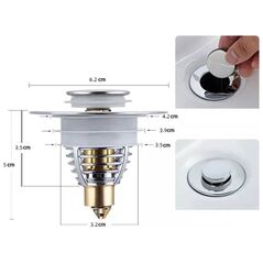 Aptel Ατσάλινος ΚΟΡΚΟΣ Νιπτήρα τύπου Klik-Klak ασημί AG868