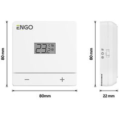 Εngo Εngo ενσύρματος ρυθμιστής θερμοκρασίας, λευκός με τροφοδοσία από μπαταρία EASYBATW