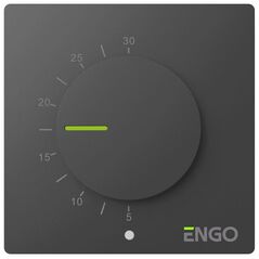 Ρυθμιστής θερμοκρασίας Engo Engo ενσύρματος SIMPLE με περιστροφικό κουμπί, 230V, μαύρο ESIMPLE230B