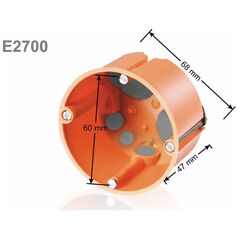 Simet Υποδοχή εντοιχισμού γύψου, βαθιά, με μεμβράνη, πορτοκαλί E3700 (83192088)