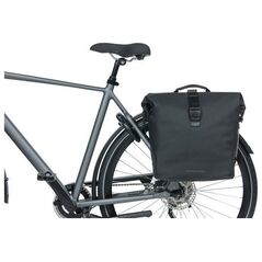 Basil Διπλή τσάντα BASIL SOHO DOUBLE PANNIER BAG NORDLICHT MIK, MIK System (έτοιμο για χρήση) 41L 100% αδιάβροχη night black φωτισμός Nordlicht Technology