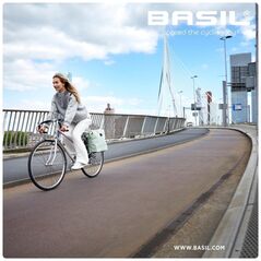 Basil Διπλή τσάντα BASIL SOHO DOUBLE PANNIER BAG NORDLICHT MIK, MIK System (έτοιμο για χρήση) 41L 100% αδιάβροχη night black φωτισμός Nordlicht Technology