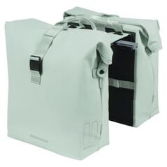 Basil Διπλή τσάντα BASIL SOHO DOUBLE PANNIER BAG NORDLICHT MIK, MIK System (έτοιμο προς χρήση) 41L 100% αδιάβροχη παστέλ πράσινο φωτισμός Nordlicht Technolog