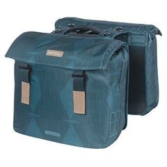 Basil Διπλή τσάντα για σχάρα BASIL ELEGANCE DOUBLE PANNIER BAG MIK 40-49L, MIK System (έτοιμο για χρήση) αδιάβροχη estate blue (NEW 2024)