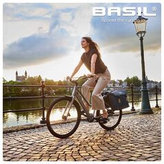 Basil Διπλή τσάντα για σχάρα BASIL ELEGANCE DOUBLE PANNIER BAG MIK 40-49L, MIK System (έτοιμο για χρήση) αδιάβροχη estate blue (NEW 2024)