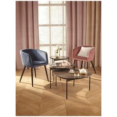 Πολυθρόνα καπιτονέ GLAMOUR για το σαλόνι, χρώμα θαλασσί ATMOSPHERA