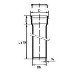 Magnaplast Σωλήνας με καμπάνα - HTEM DN 32 λευκός (408616)