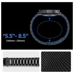 Spigen Modern Fit 316L Band, μαύρο - Samsung Galaxy Watch 6 44m