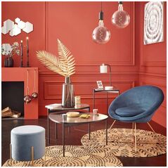 Atmosphera Πολυθρόνα σαλονιού EVAN, χρώμα θαλασσί