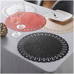 Douceur d`Interieur Σουπλά τραπεζιού GUIRLANDE, γκλίτερ, Ø 38 cm