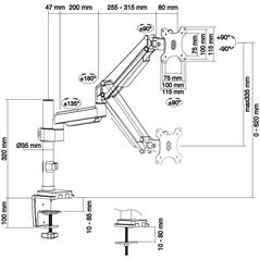 InLine InLine® Επιτραπέζια Βάση με Ανυψωτήρα, κινητή για Τηλεοράσεις / Οθόνες έως 82cm 32" μέγιστο 9kg