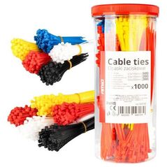 Πλαστικοί πολύχρωμοι δεματικοί ιμάντες σετ 1000 τεμ. amio-04318