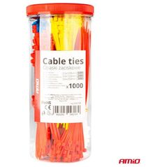 Πλαστικοί πολύχρωμοι δεματικοί ιμάντες σετ 1000 τεμ. amio-04318