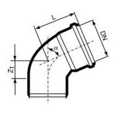 Magnaplast Γωνία HTB DN 160mm (11220)