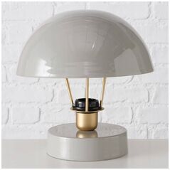 Boltze Μεταλλικό φωτιστικό τραπεζιού Clover, γκρι αμπαζούρ, Ø 25 cm