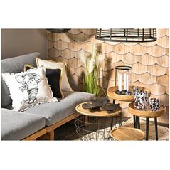 Boltze Μεταλλικό φωτιστικό τραπεζιού Clover, γκρι αμπαζούρ, Ø 25 cm