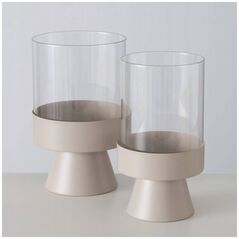 Boltze Γυάλινα κηροπήγια Pallas, μεταλλική βάση, 2 τεμάχια