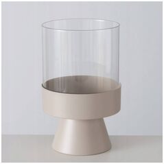 Boltze Γυάλινα κηροπήγια Pallas, μεταλλική βάση, 2 τεμάχια