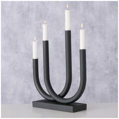 Boltze Μεταλλικό κηροπήγιο Tonis, 34 x 33 εκ., μαύρο