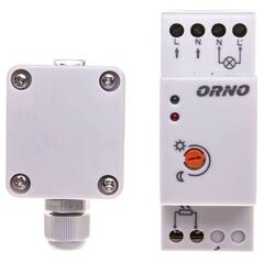 Orno Αισθητήρας λυκόφωτος για ράγα DIN με εξωτερικό αισθητήρα σε κουτί 3000W 2-100lx IP65/IP20 (OR-CR-231)
